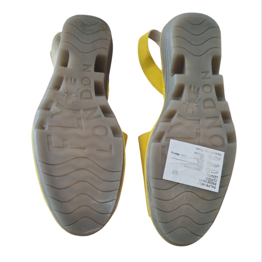 New Fly London Women's Yellow Lemon Wedge Sandals 39 - Picture 8 of 13